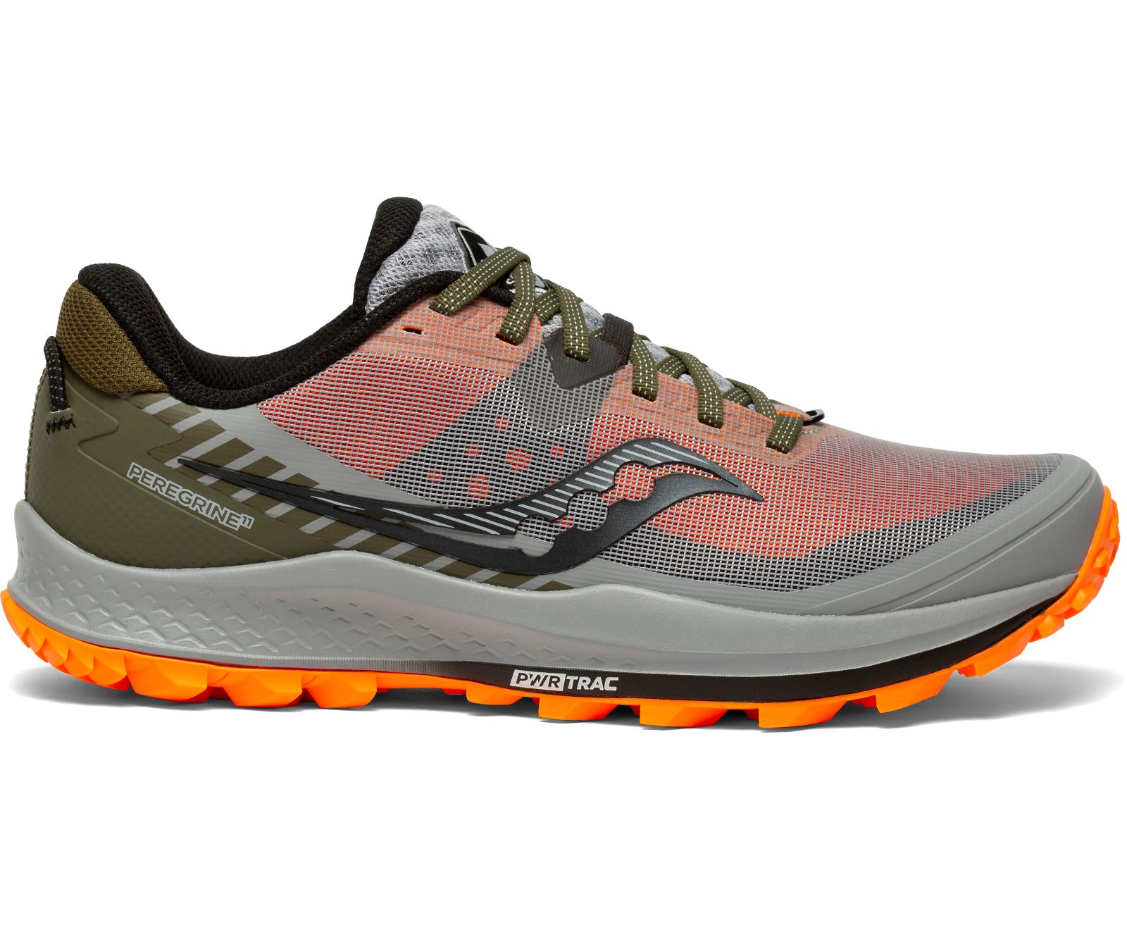 Saucony Peregrine 11 Men\'s Trail Running Shoes Grey / Olive / Orange | AU 583AHKP